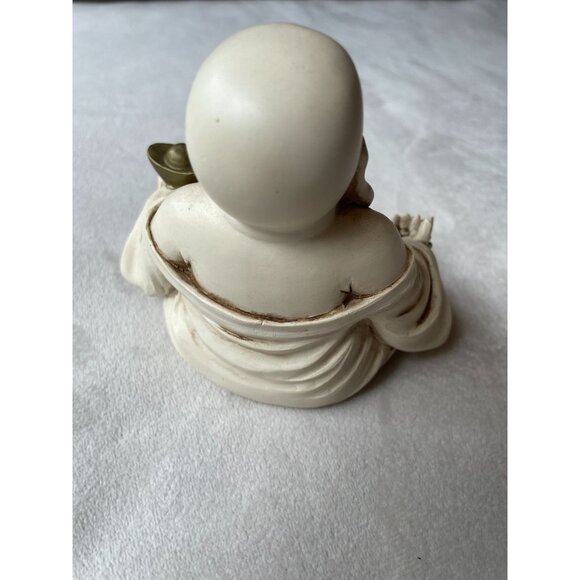 Vintage Laughing Buddha Figurine 4.5" - Antique Style Resin Statue with Detailed - Picture 5 of 7